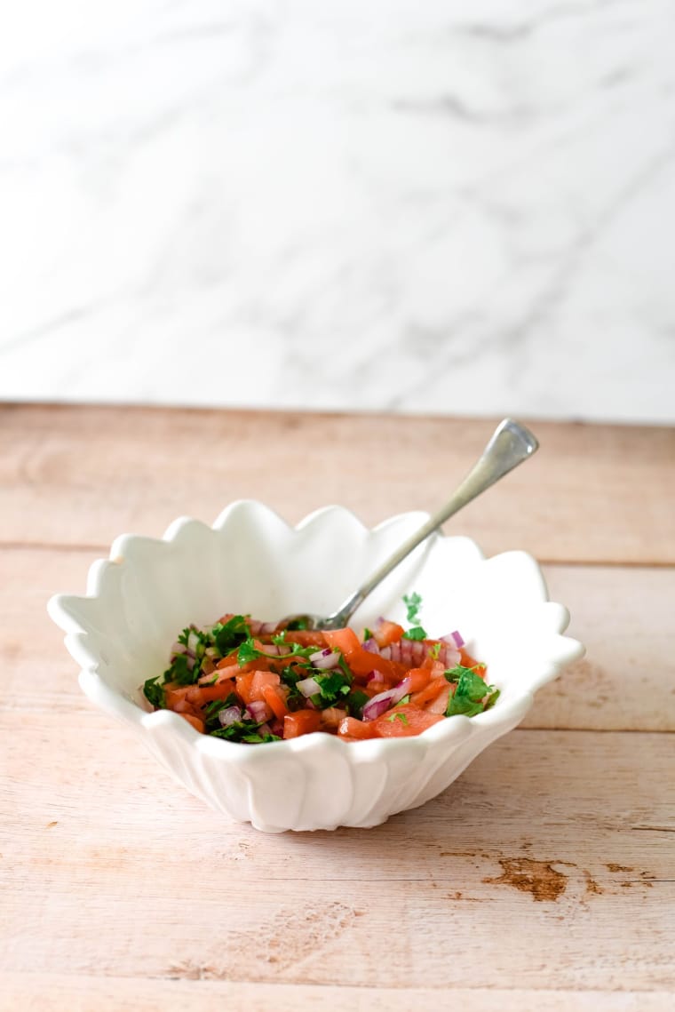 kachumbari in white bowl