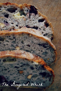 close up of slices of sourdough bread