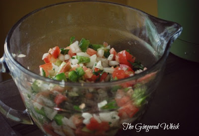 close up of pico de gallo